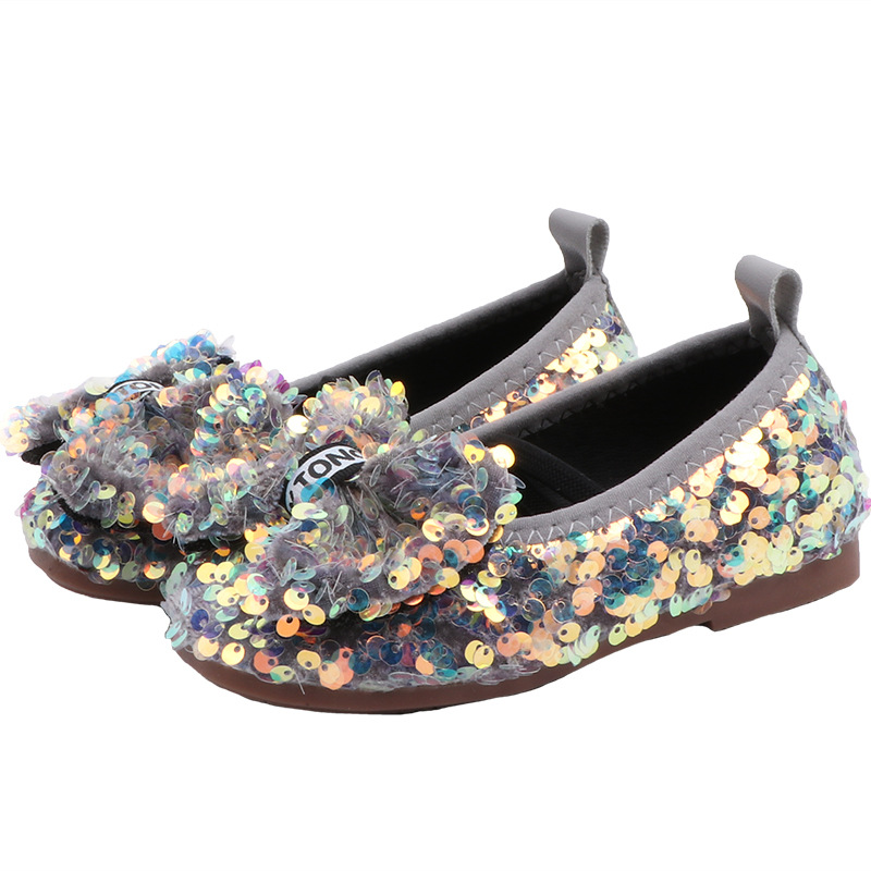 

spring Autumn Designer Toddler Sequins Shoes Kids Girls Children bright diamond bow princess Shoes student casual shoes 21-30 size B243, 2#