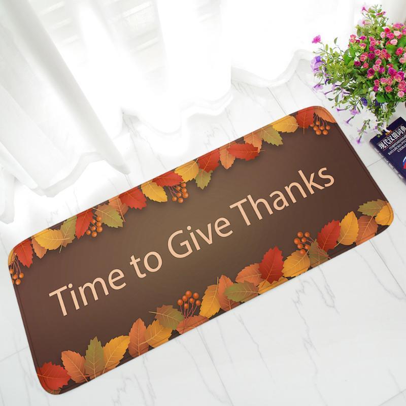 

Thanksgiving flannel rug living room bedroom bedside strip floor mat absorbent non-slip bathroom mat kitchen1