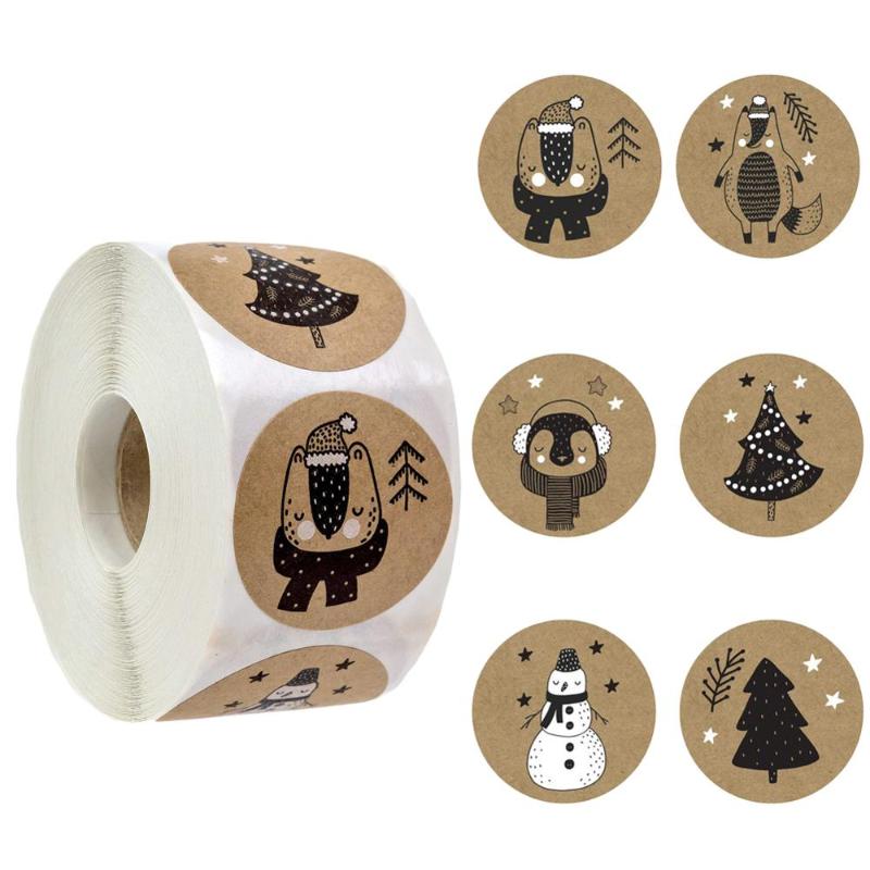 

Christmas Self Adhesive Gift Tag Stickers Merry Christmas Decorations For Home Sealing Stickers Gift Sticker