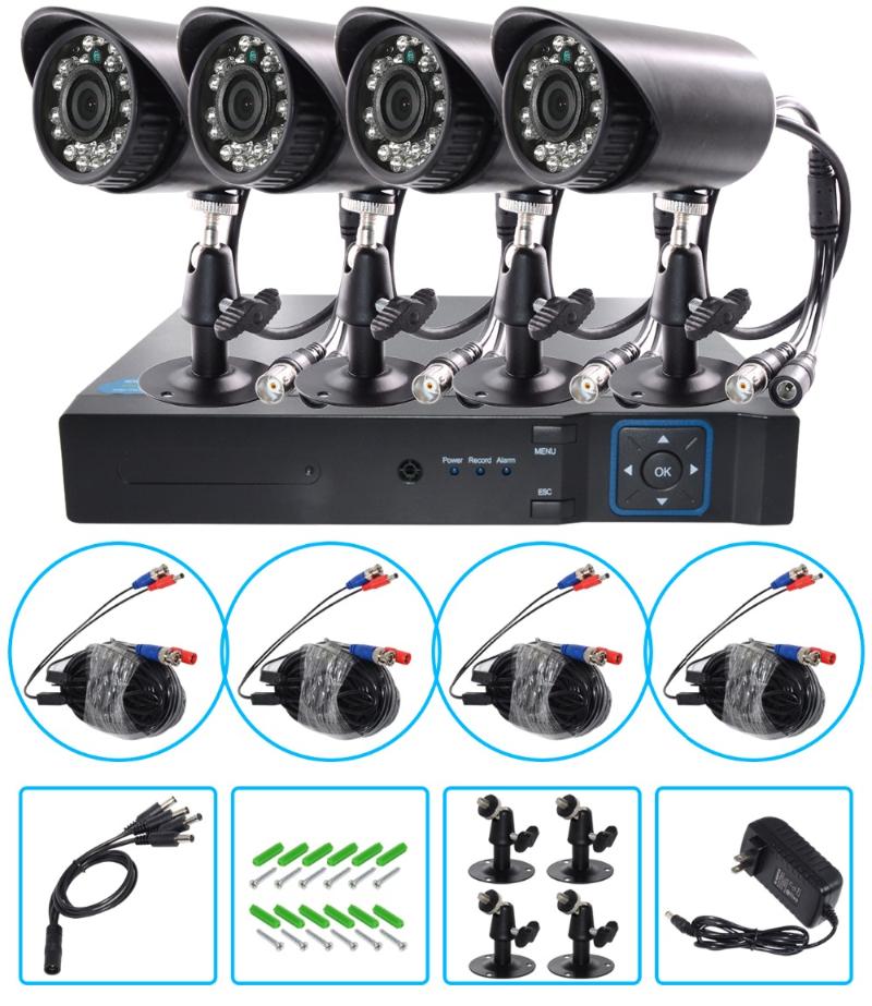 

AHD 1080P Weatherproof CCTV Cameras Kit IR CUT Color CMOS Home Security System 4pcs Camera For Surveillance System