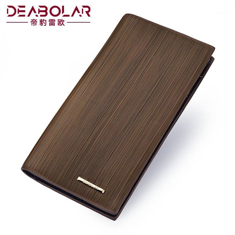 

2021 New Business Wallet Long Slim Men Wallets Vintage Male Card Wallet PU Leather Wood Grain Mens Purse Card Holder Money Bag1, Blue