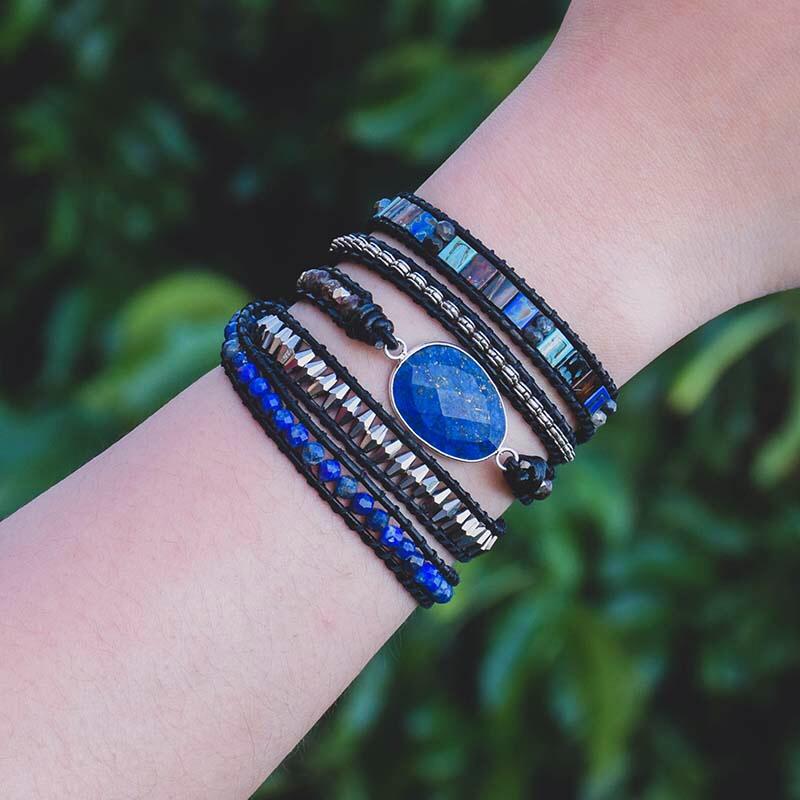 

Natural lapis stone bracelet for men and women