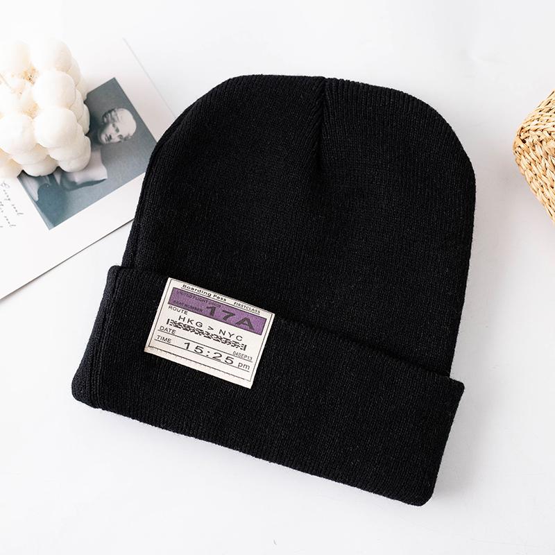 

Women Men Winter Warm Beanies Knitted Skullies Solid Soft Trendy All Match Beanies For Lady New Fashion, Black