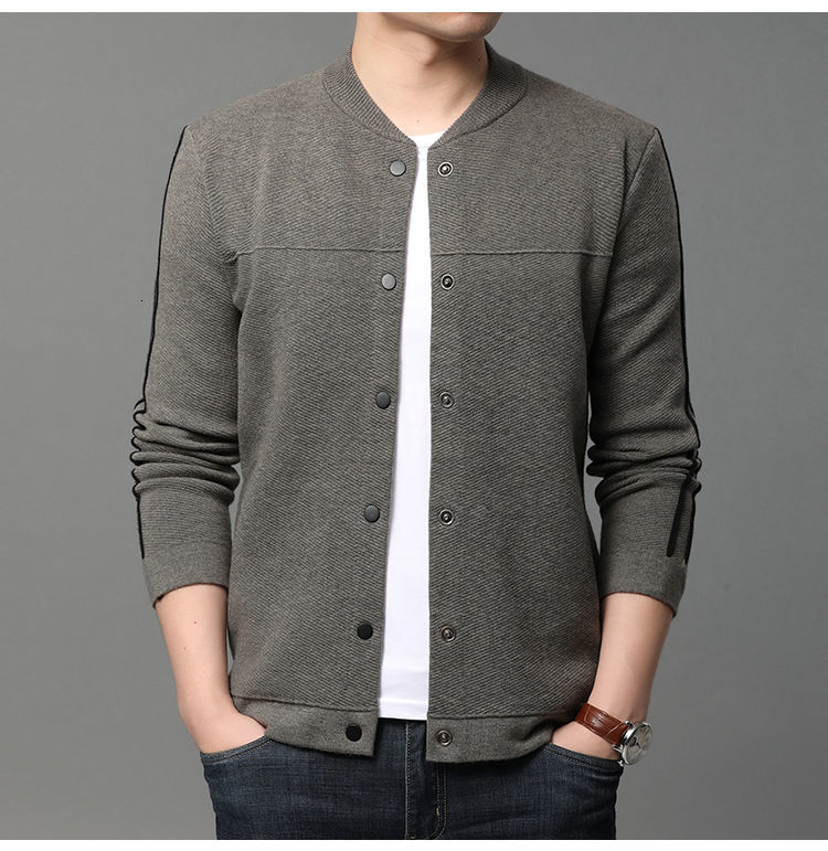 

Men's Autumn 2021 Thin New Cardigan Jacket Young Clothes AG5K, Gray.