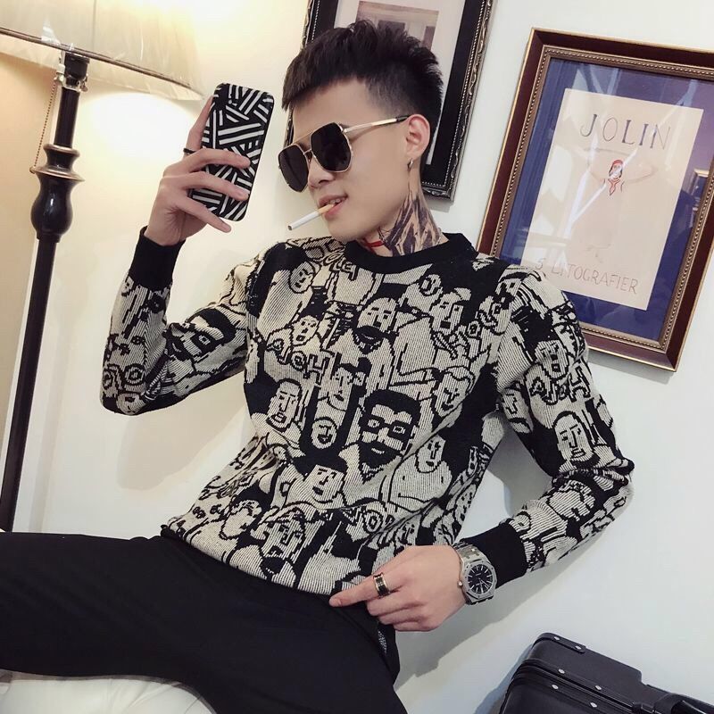 

2021 High quality Autumn Winter Men's Base Nightgown Tendency Wild Red Net Thin Suit DPAA