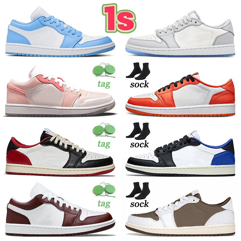 

Jumpman 1 Low Basketball Shoes 1s Trainers Men Women Panda Mighty Swooshers Pink Starfish UNC Black Toe Bronze Eclipse Mocha Smoke Grey Mens Sports Sneakers, 36-45 unc