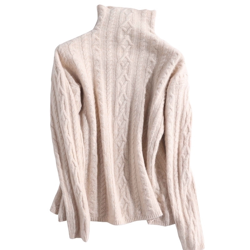 

Cashmere Sweater Turtleneck Women Merino Wool Pullover Knitting Soft Winter Clothes Jumper Women knitwear 201017, Beige