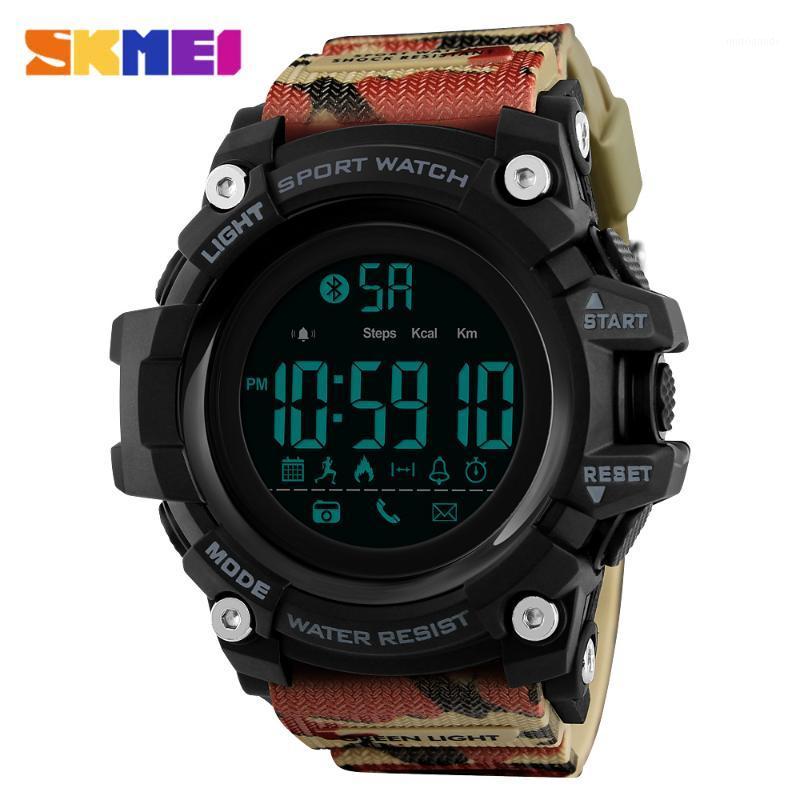 

2020 NEW SKMEI Smart Mens Watch Brand Sport Pedometer Calories Digital Watches Waterproof Bluetooth Smart Electronic Male Clock1, Red