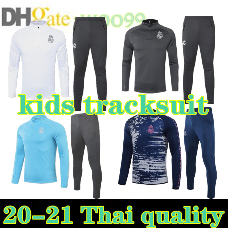 

Thai quality 2020/21 Child madrid football soccer tracksuit real madrid training suit 2021 BENZEMA HAZARD kidsLong sleeve kit tracksuits, Black