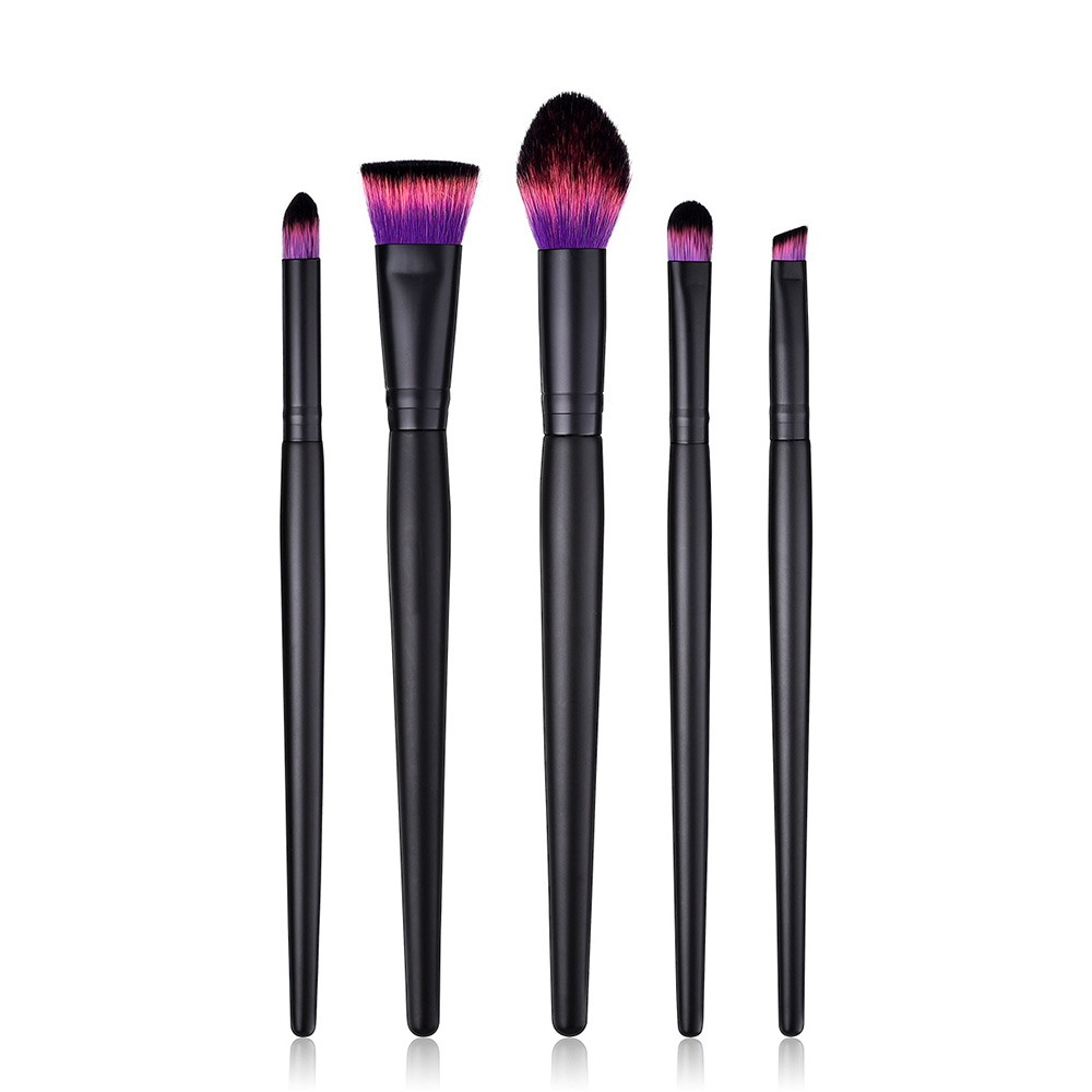 

High Quality Powder Set professional foundation black handle Eye shadow Brushes 5pcs kits Top Soft mixcolor Synthetic Hair H0069