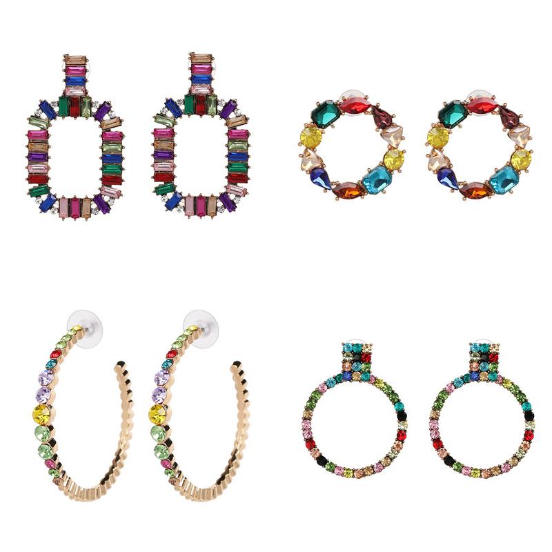 

JURAN Fashion Multicolored Crystal Drop Earrings For Women 2020 Trendy Christmas Gifts Girls Hanging Statement Wedding Jewelry