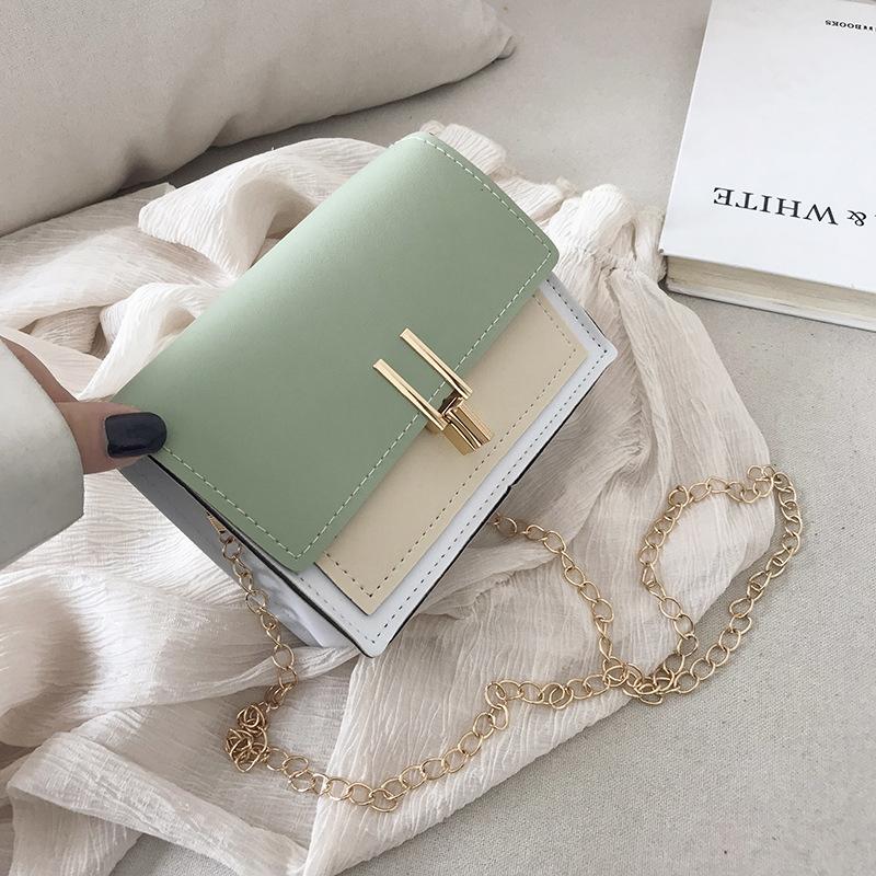 

Small satchel bag handbag 2021 shoulder messenger bag chain lock small square