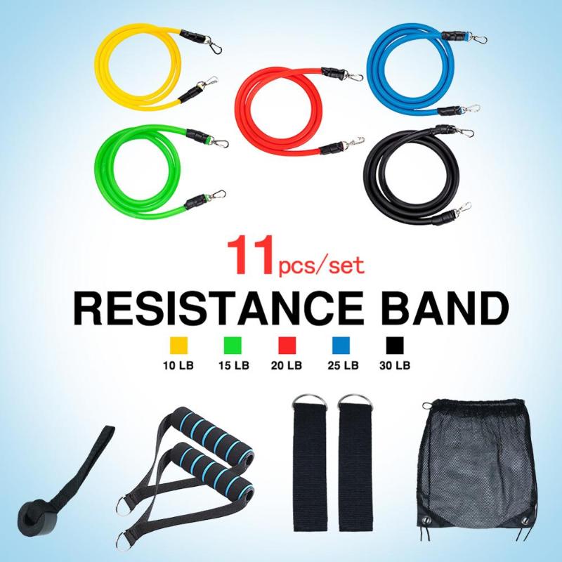 

11 pcs Yoga Band Tube Resistance Bands Set Fitness Elastic Rubber Band Training Workout Expander Pull Rope Gym Fitness Equipment