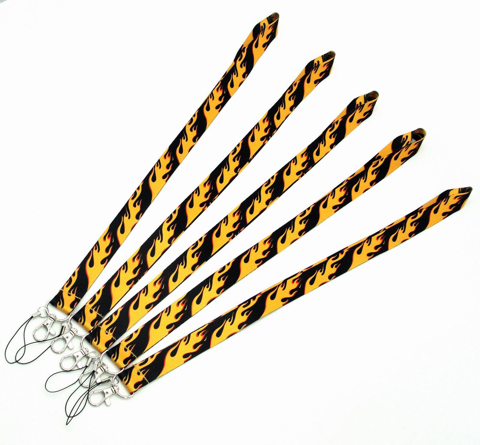 Lanière de cou avec Logo de chauve-souris, 30 pièces, en forme de flamme, pour porte-clés, support de sangle de cou, breloques de téléphone porta