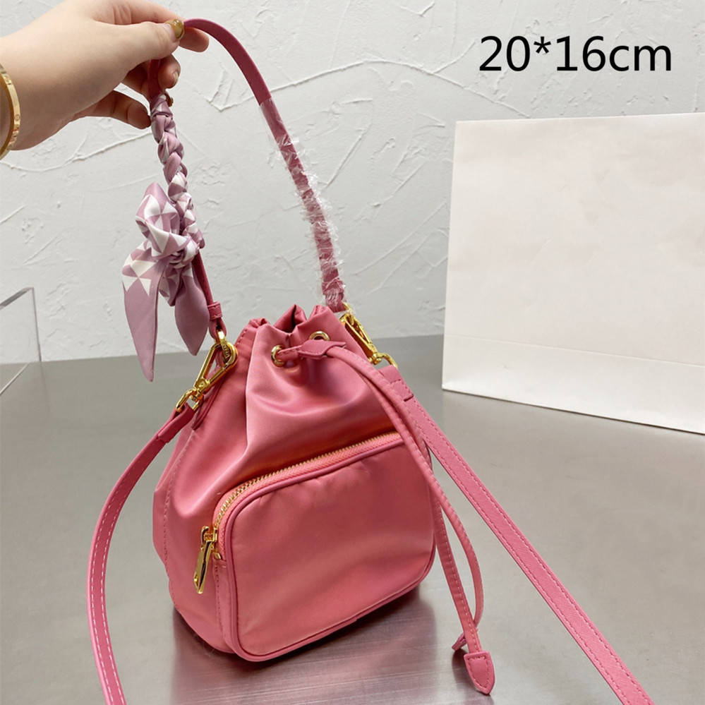 

Women Plain Bucket Bags Designers Crossbody Shoulder Bag Small Nylon Totes Fashion Handbags lady Drawstrings Cross BodyTriangle Cute Style Top, Contact seller