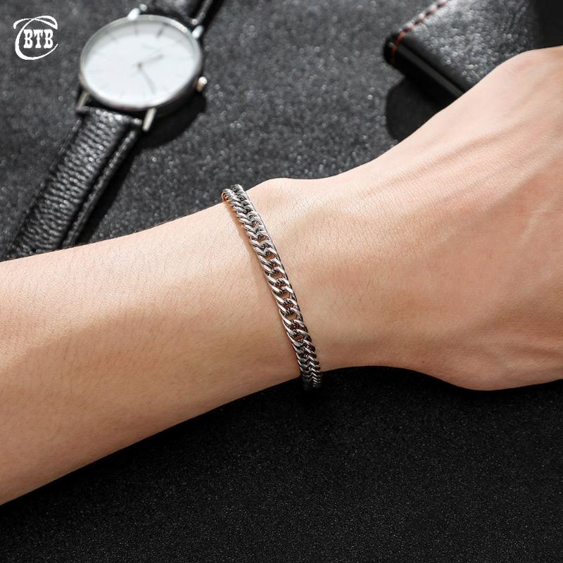 

Stainless Steel Bracelet Silver Color Link Wheat Double Chain Jewelry 5.5mm Men's Buddha Bracelet & Bangle 2020 Christmas Gift