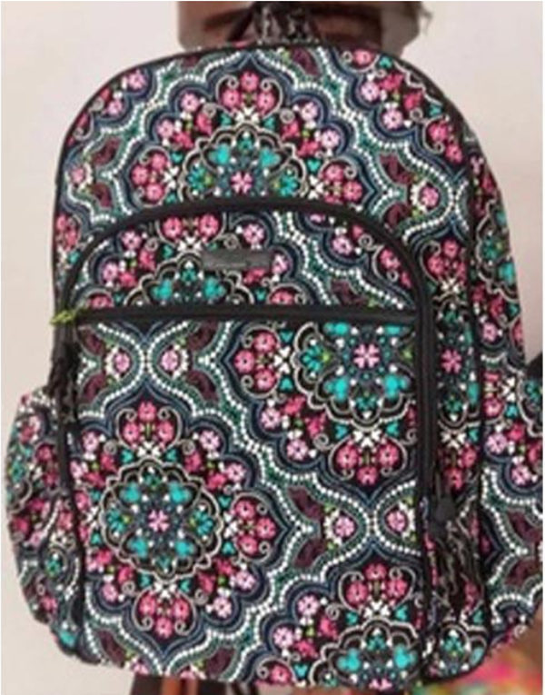 

NWT Cartoon Flower School Bag backpack travel bag duffle bag, Black