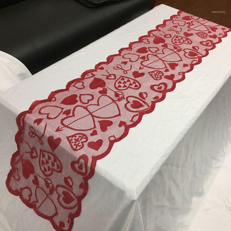 

Heart Tablecloth Table Runner Wedding Dinner Banquet Home Decoration Red Valentines Day Table Runner Banquet Decoration1