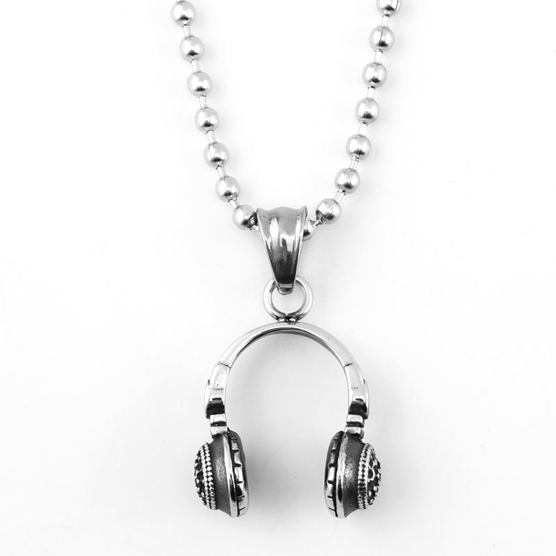 

Simsimi Stainless steel Women fashion neaklace Earphone headset necklaces for good friend high quality casting pendant necklace