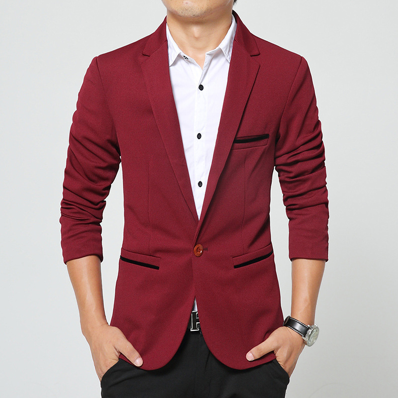

Autumn Spring and Young Tuesdays Korean Men's Ends Edition Youth Size Big Coats Business Tension for Men in Clothes Px3w2020, Burgundy