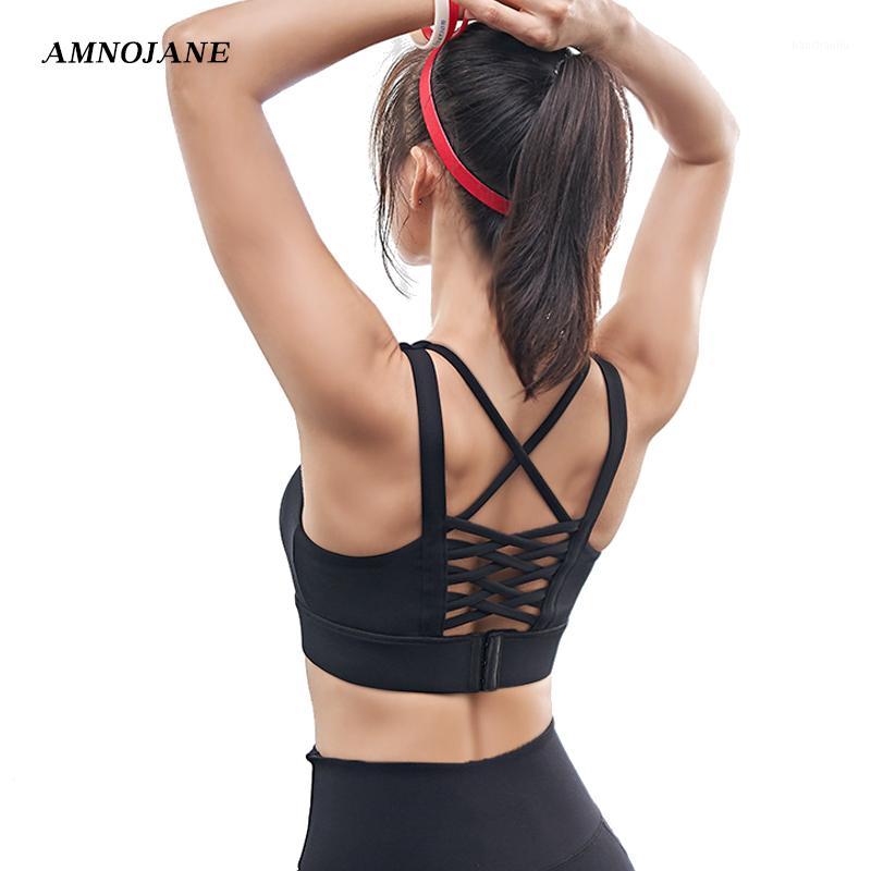 

Sports Bra Tank Top For Women Gym Plus Size Cross Back Sport Bras Push Up Workout Yoga Tops Crop Running Shockproof Underwear1, Black