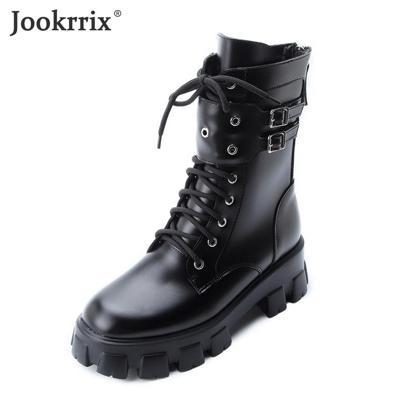 

2020 Women Boots Winter Fashion Boots Thick Sole Lady Brand Shoes Platform Female Brand Lady Warm Black Jookrrix ZB1127