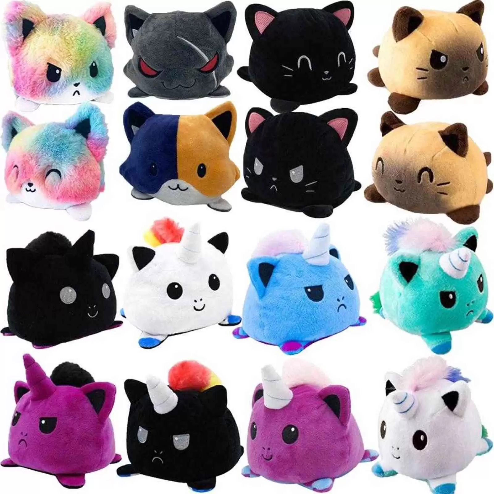 Reversible Cat unicorn plush stuffed toy for plush animal plush animal doublesided flip doll cute Toys For Girl Gift WY85-image-753072560