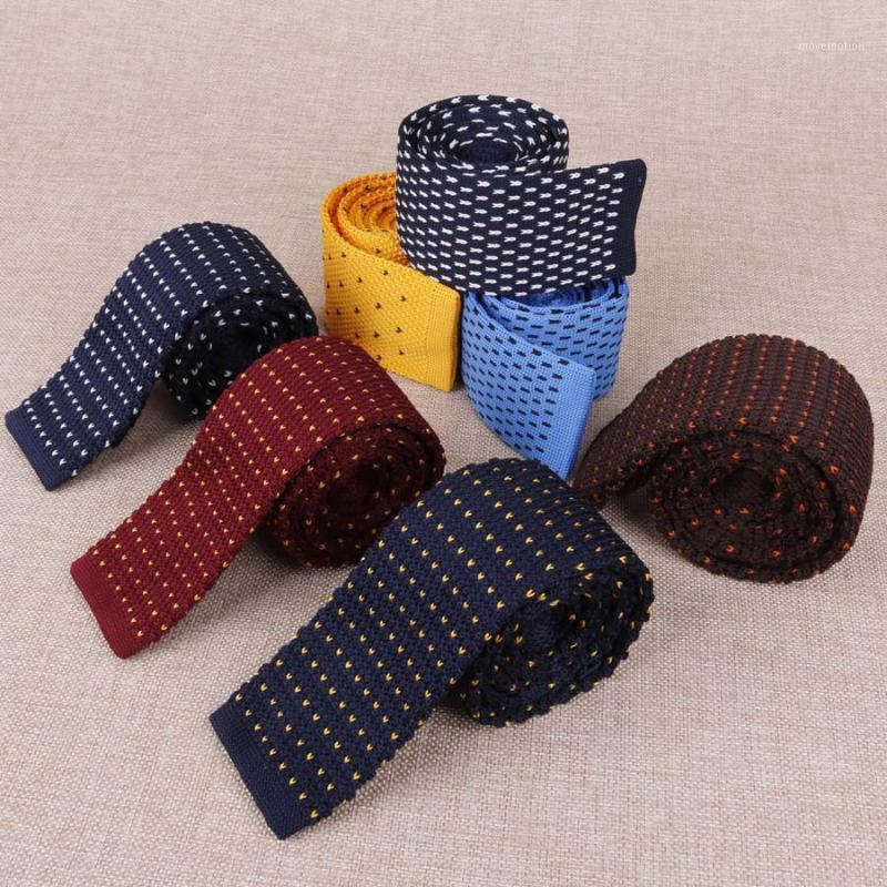 

2020 New 5.5cm Narrow Knitted Ties for Mens Adult Flat Head Kniitting Necktie For Wedding Tuxedo Gravatas Cravats1