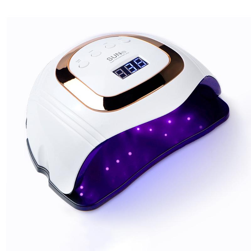 

LED Nail Lamp Nail Dryer Dual hand UV LED Lamp For Nails Dryer 168W Polish With Motion Sensing Manicure Salon Tool, Gold us