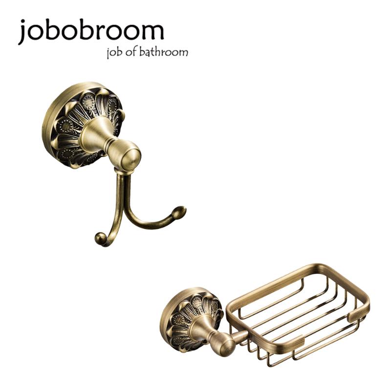 

JOBOBROOM Bathroom Hardware Set And Old Bronze Color Bathroom Accessories Wall-Mounted Soap Holder And Clothes Hook