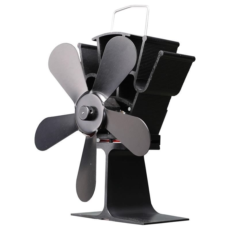 

Fireplace 5Blades Heat Powered Stove Fan Log Wood Burner Quiet Home Fireplace Fan Efficient Heat Distribution