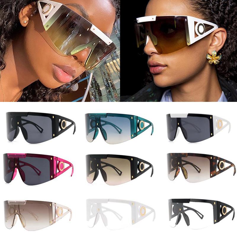 

Wholesale Oversized Shades Semi Rimless Sunglasses For Men Women Gradient Designer Fashion Eye Wear Glasses UV400