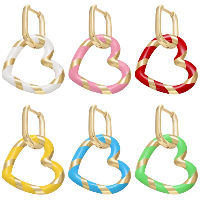 

ZHUKOU 1 piece 2020 NEW 22x32mm heart small hoop earring for women Gorgeous gold earring hoop for party& gifts model:VE210