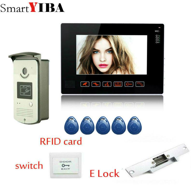 

SmartYIBA 9`` LCD screen video doorphone sperakerphone intercom system 9 icnh monitor+RIFD camera In Stock FREE SHIPPING