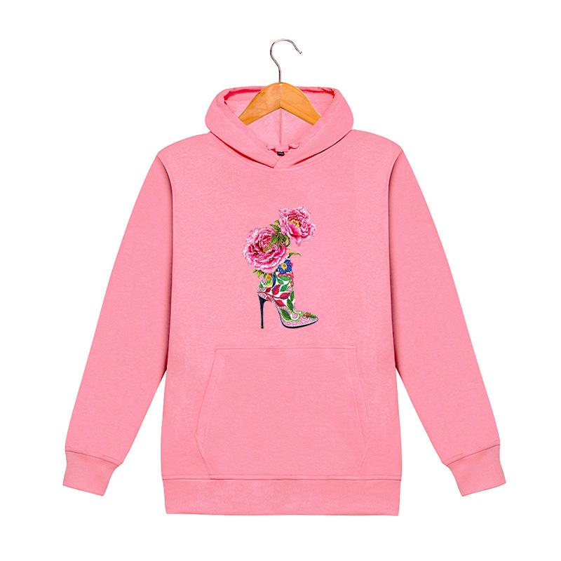 

Men Hoodies DIY Fashion Flowers Printed Mens Womens Trendy Casual Pure Color Sweatshirts 2020 New Style Long Sleeve Print Sweatshirts, Orange