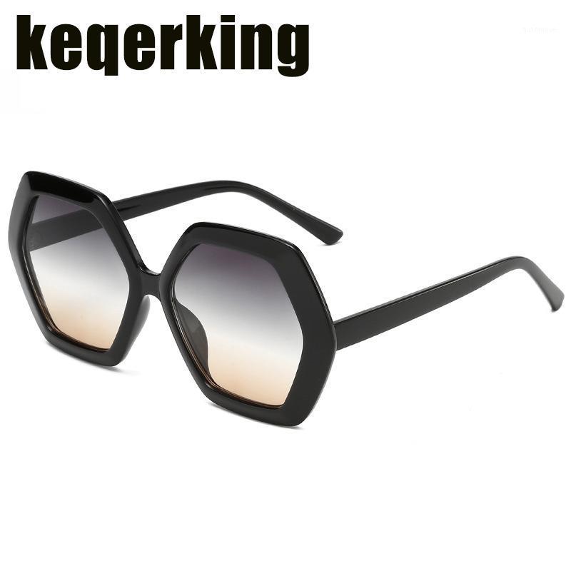 

Fashion Big Frame Sunglasses Women 2020 Oversized Luxuty Brand Retro Hexagon Gragual Lens sunglass Shades Female Men Eyeglasses1