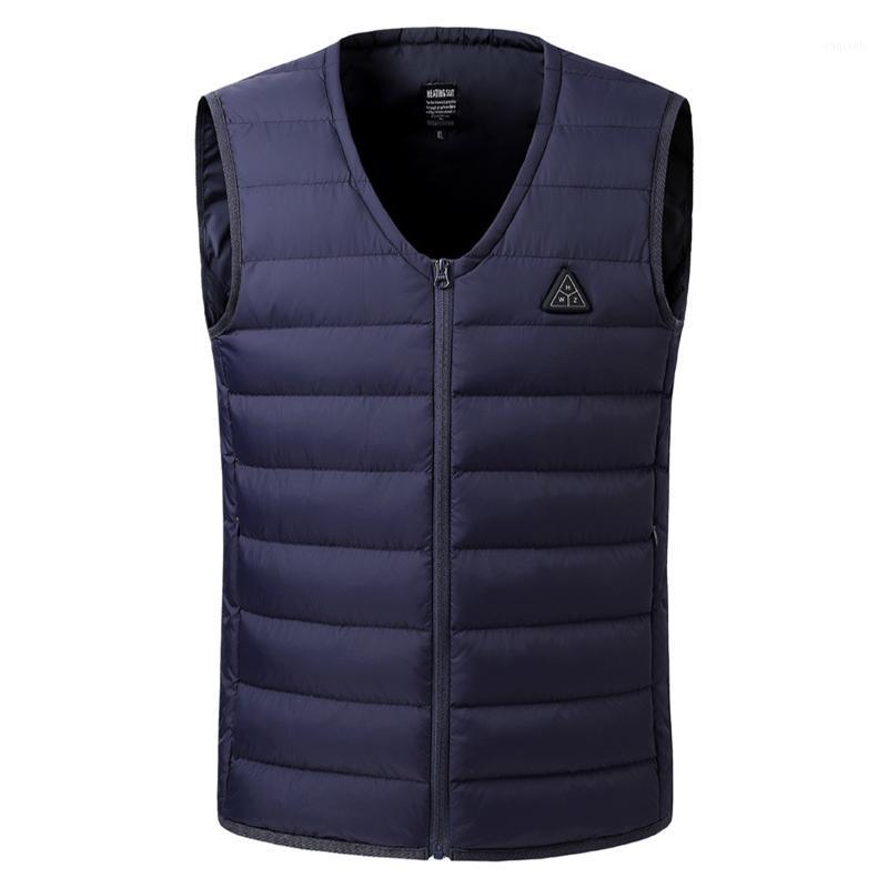 

Casual Carbon Fiber USB Heating Solid Electric Heated Vest Hiking Safety Washable Autumn Winter Keep Warm 3 Temperature Levels1, Black