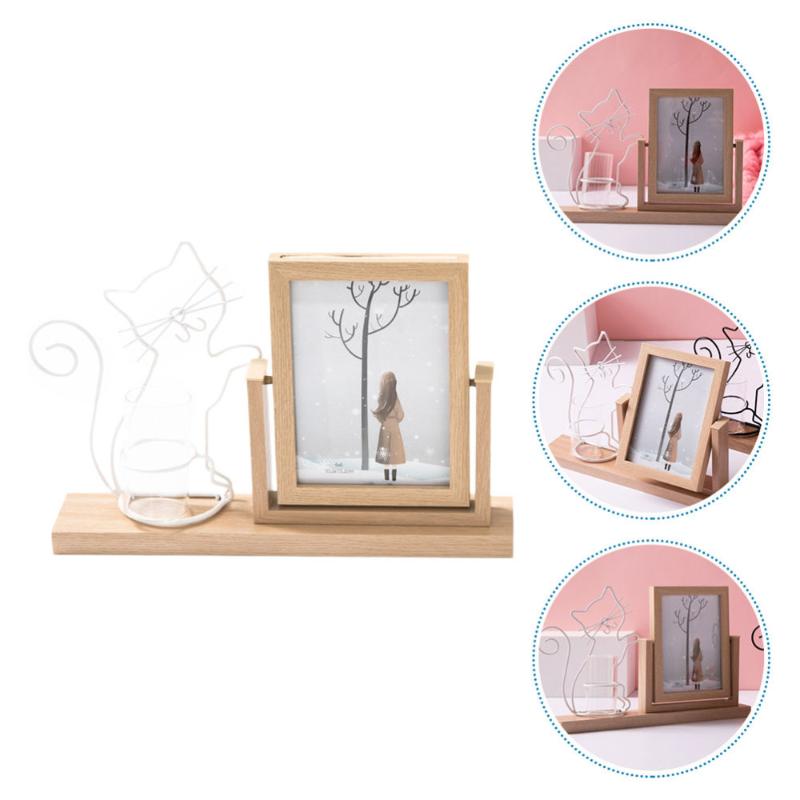 

Wrought Iron Photo Holder Hydroponic Creative Double-Sided Photo Frame