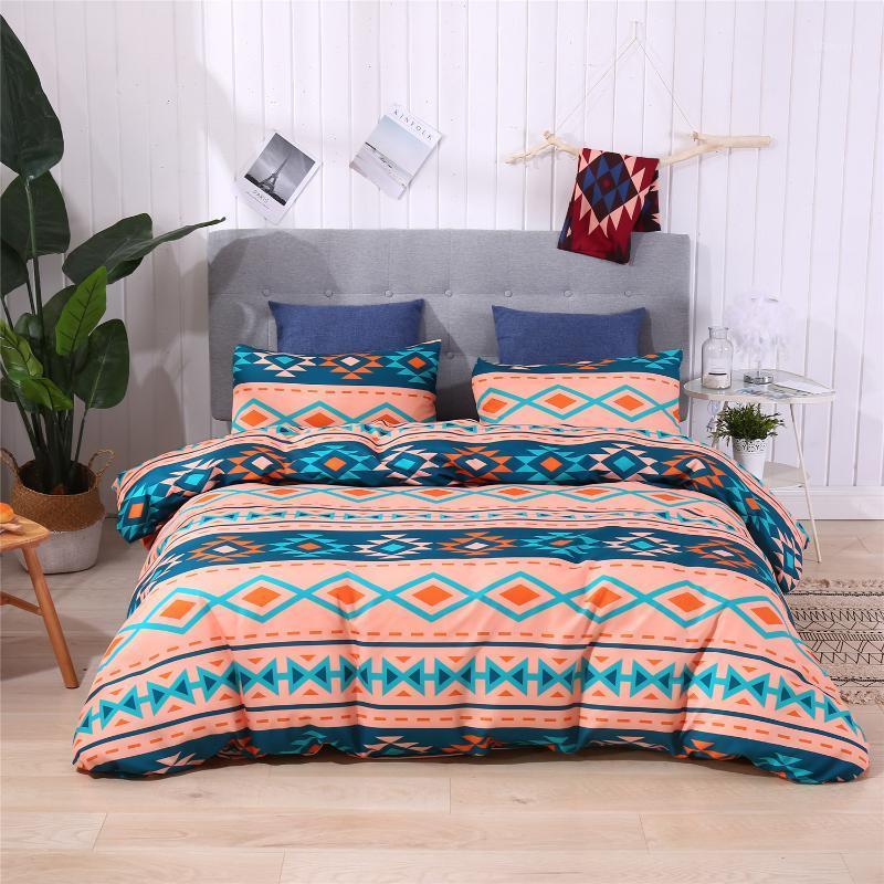 

Bohemian Style Comforter Bedding Set Printing Duvet Cover Set Queen King Pillow Bedclothes Case Bed Home Textile Quilt Cover1, Pink
