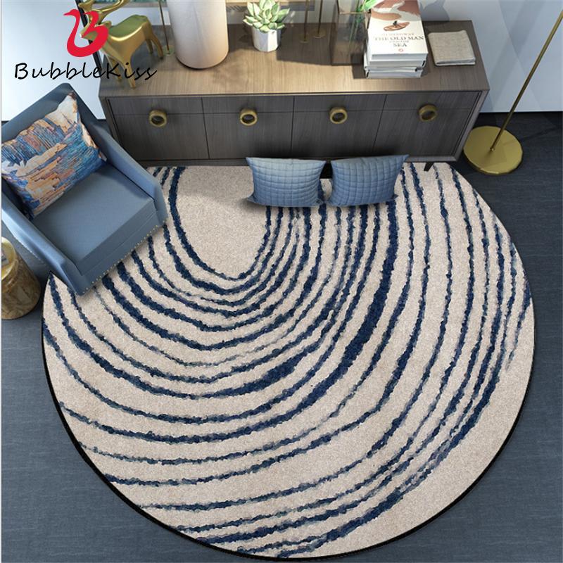 

Simple Gray Area Rug Home Decor Irregular Curved Line Pattern Round Carpets For Living Room Carpet Kids Room Computer Chair Rugs, Jq-carpets-261
