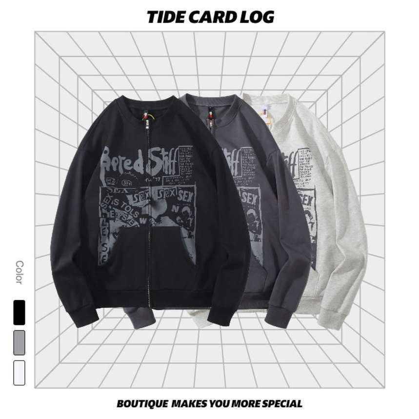 

new fashion men's sweater with zipper collar, Black