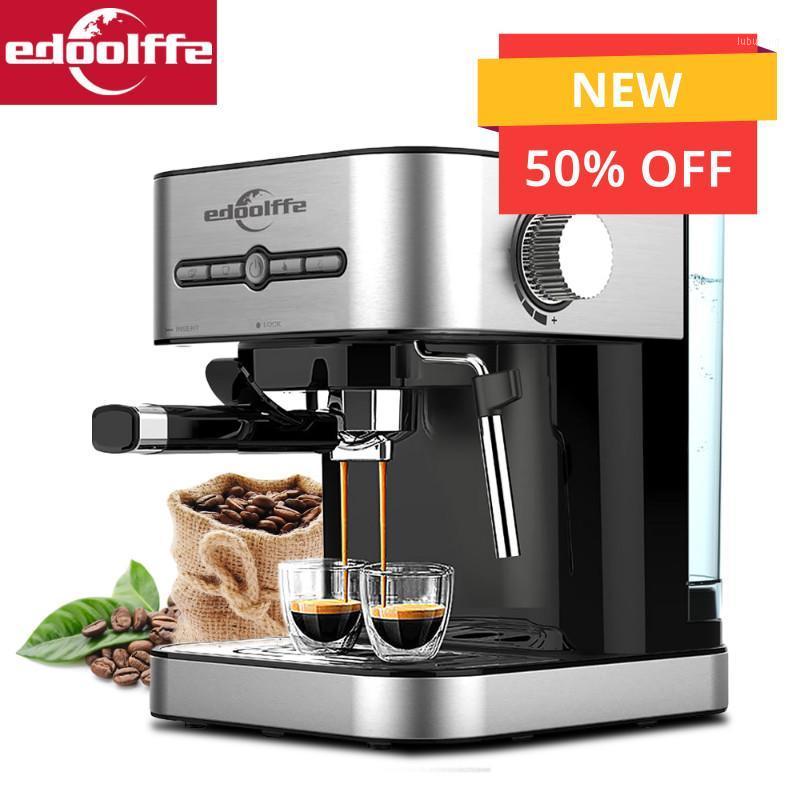 

Edoolffe espresso coffee machine Built-In milk frother 15Bar Coffee Makers 1050W cappuccino machine automatic1