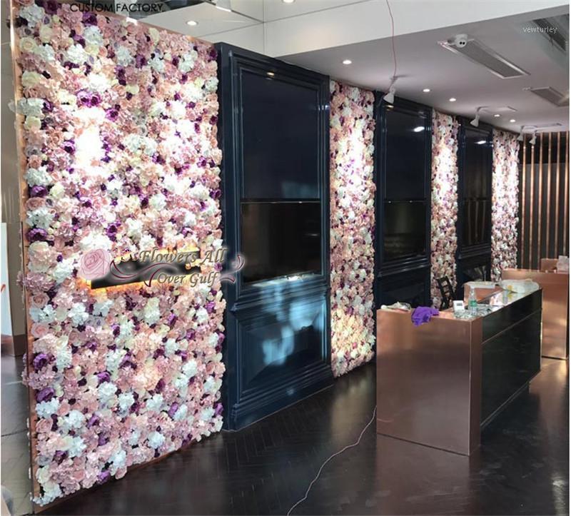 

Artificial silk rose fake flowers wall for wedding backdrop lawn/pillar fake flowers rose and peony road lead decoration1