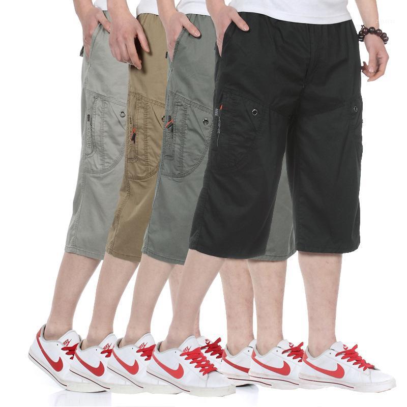 

Summer Sports Pants Shorts Men Loose-Fit 7 Points Work Clothes Middle Plus-Sized Thin Men'S Casual Shorts-401, Beige