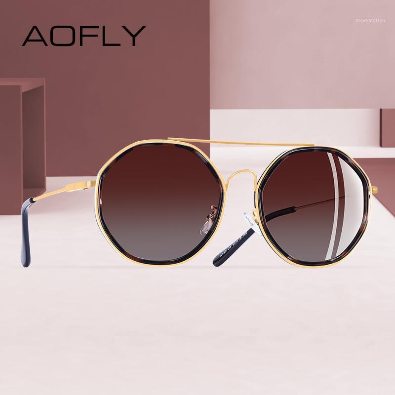 

AOFLY BRAND DESIGN Fashion 2020 Ladies Polarized Sun glasses Women Metal Frame Round Sunglasses Gradient Lend Shades UV400 A1321