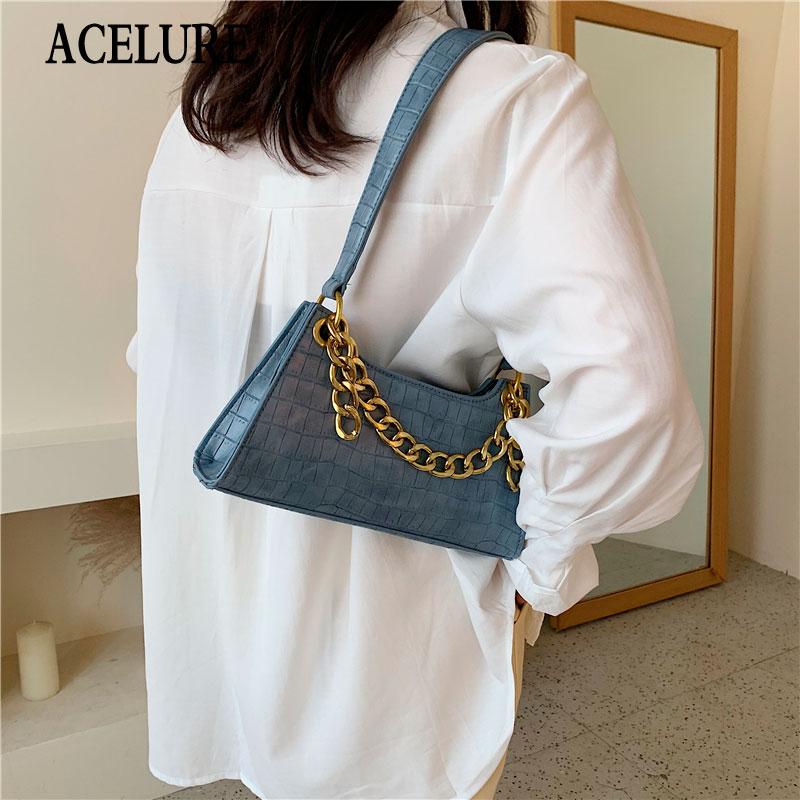 

ACELURE Fashion High Quality Metal Chain Small Shoulder Bag for Women Solid Color PU Leather Crossbody Bags Ladies Handbag Flap, Beige