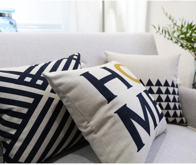 

Nordic Style Black Stripes Linen Cotton Cushion Cover Geometric Decorative Sofa Throw Pillow Car Chair Home Decor Pillow Case, A6