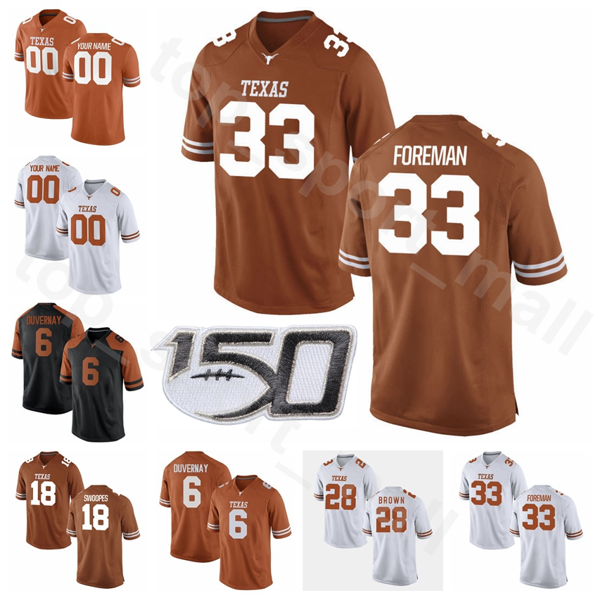 

NCAA Texas Longhorns College 33 DOnta Foreman Jersey Football 28 Malcolm Brown 18 Tyrone Swoopes 9 John Harris 6 Case McCoy Mike Davis, Black