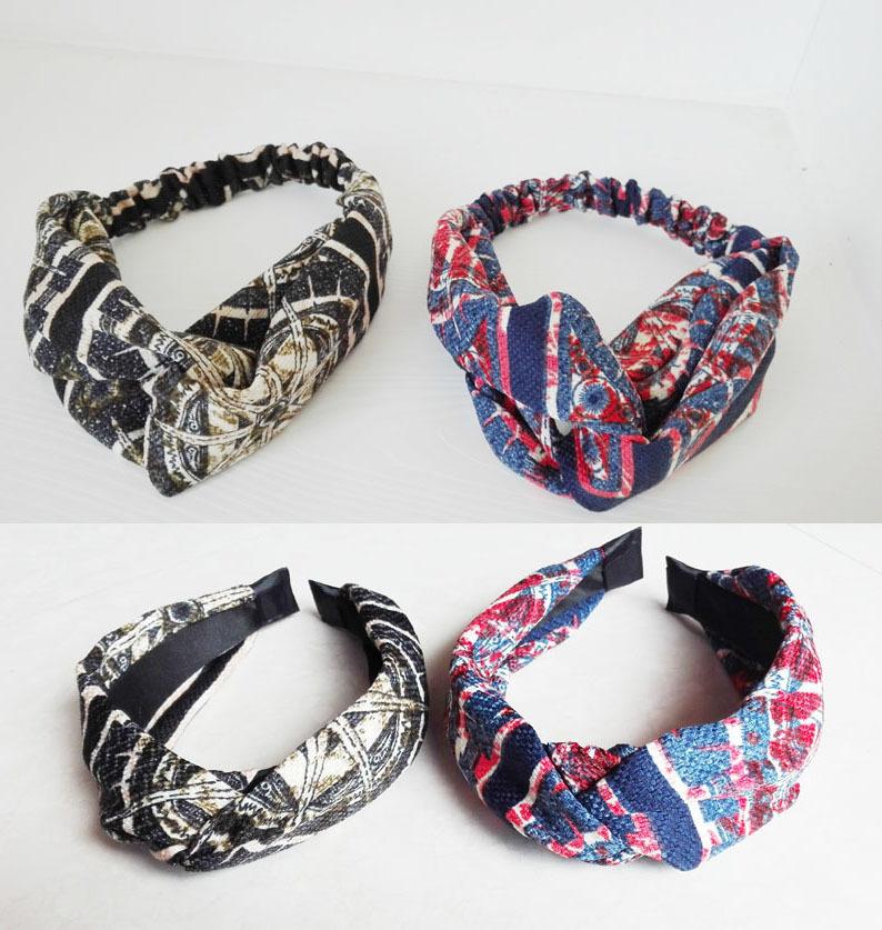 

Autumn Print Cross Hairbands For Women Hair Accessories Hairband for Girls Flower Crown Headbands