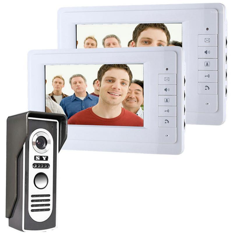 

7 Inch Video Door Phone Doorbell Intercom Kit 1-camera 2-monitor Night Vision1